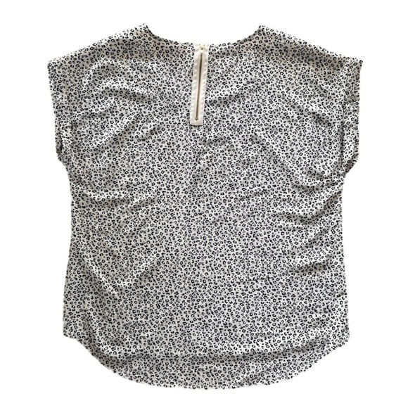 Pink Rose Blush Cheetah Short Sleeve Blouse - Picture 2 of 6